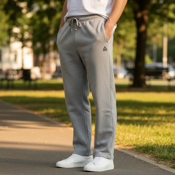 NWT Reebok Training Jogger Pants Mens XL 36x32 Grey Heather Core Jogger Fleece - Picture 1 of 6